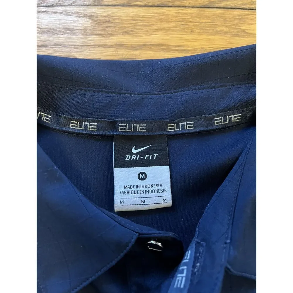 Nike Elite Dri Fit West Virginia Mountaineers WVU Blue Golf Polo‎ Men's Medium